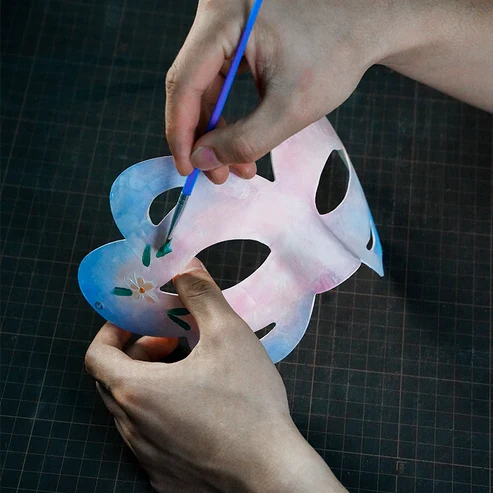 フラワーバタフライペーパーマッシュアイマスク 花蝶仮面 DIYクラフトキット