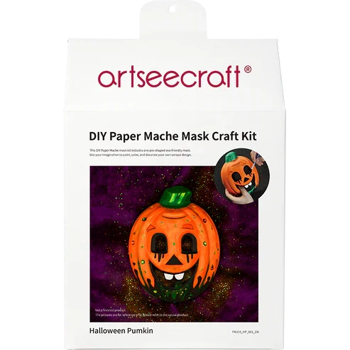 カボチャペーパーマッシュマスク ハロウィンDIY仮面キット