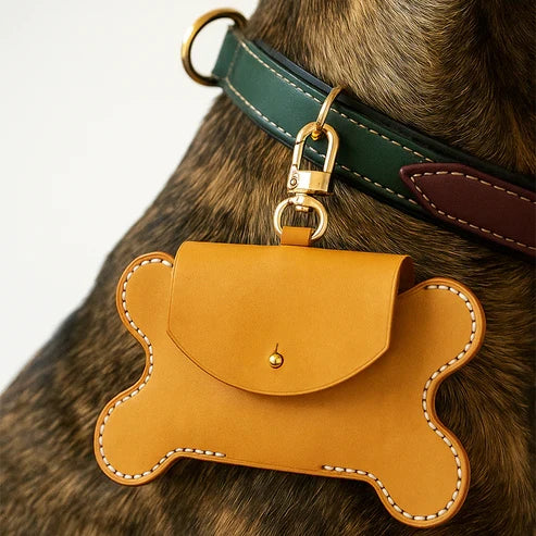 本革ボーン型マナーポーチDIYキット 犬用散歩グッズ レザークラフト素材