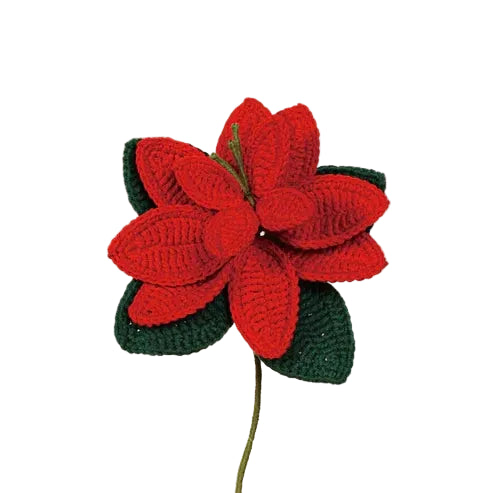 ポインセチア毛糸花DIYキット クリスマス編み物フラワー素材