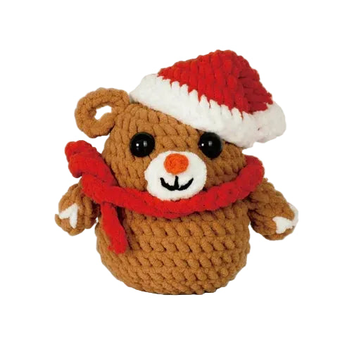 クリスマスベアあみぐるみキット 毛糸編み物DIY テディベア手作り素材