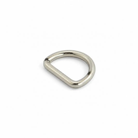 Dカン 16mm ニッケルメッキ レザークラフト金具 バッグ用接続パーツ 10個パック