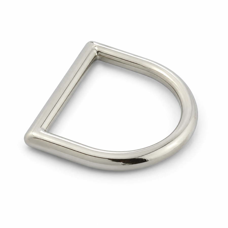 Dカン 38mm ニッケルメッキ レザークラフト金具 バッグ用接続パーツ