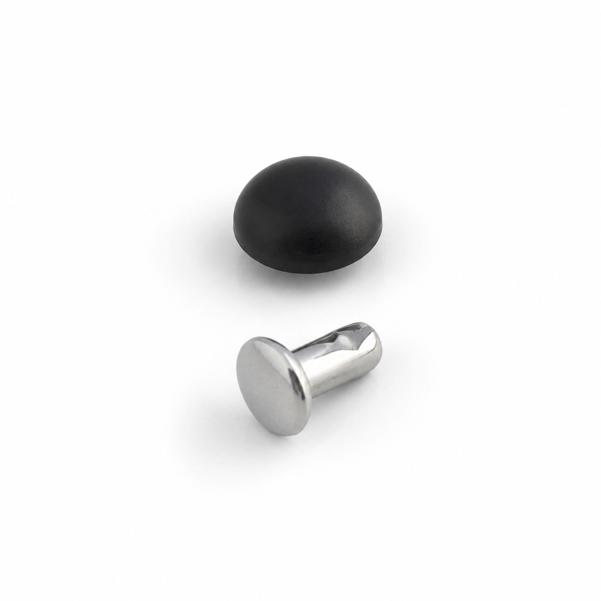 ドーム型リベット 7mm マットブラック レザークラフト装飾金具 100個パック