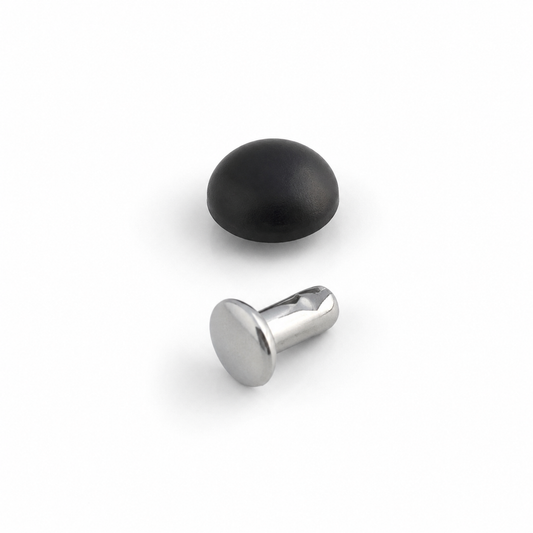 ドーム型リベット 7mm マットブラック レザークラフト装飾金具 100個パック