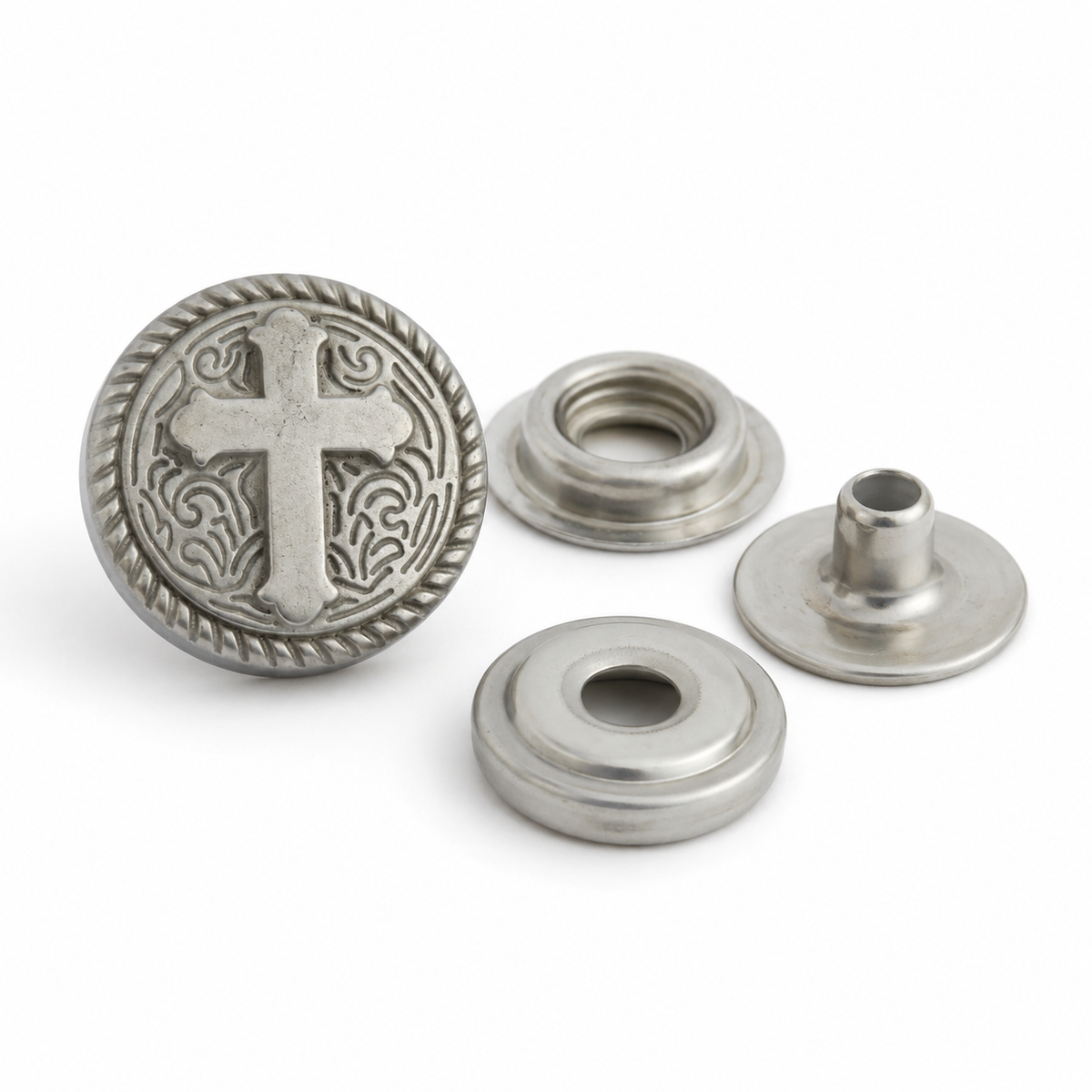 デザインホック ライン24（15mm）スナップ｜レザークラフト装飾ホック