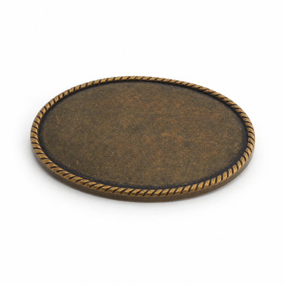 インレー用トロフィースタイルバックル ロープエッジ 44mm｜レザークラフト用金具