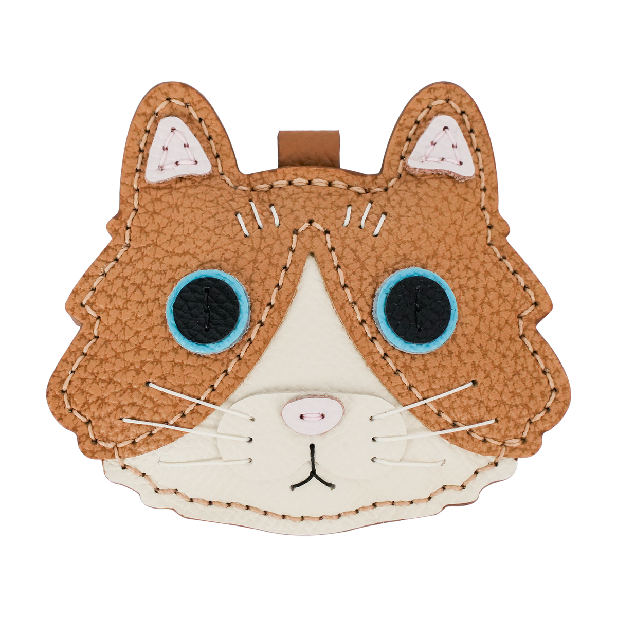 ラグドール レッド 本革猫チャーム レザーDIY素材