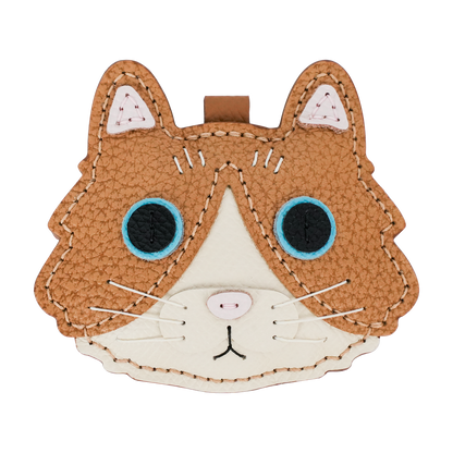ラグドール レッド 本革猫チャーム レザーDIY素材