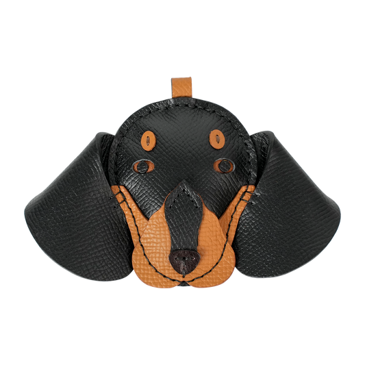 ダックスフント 本革犬型チャーム レザークラフト素材