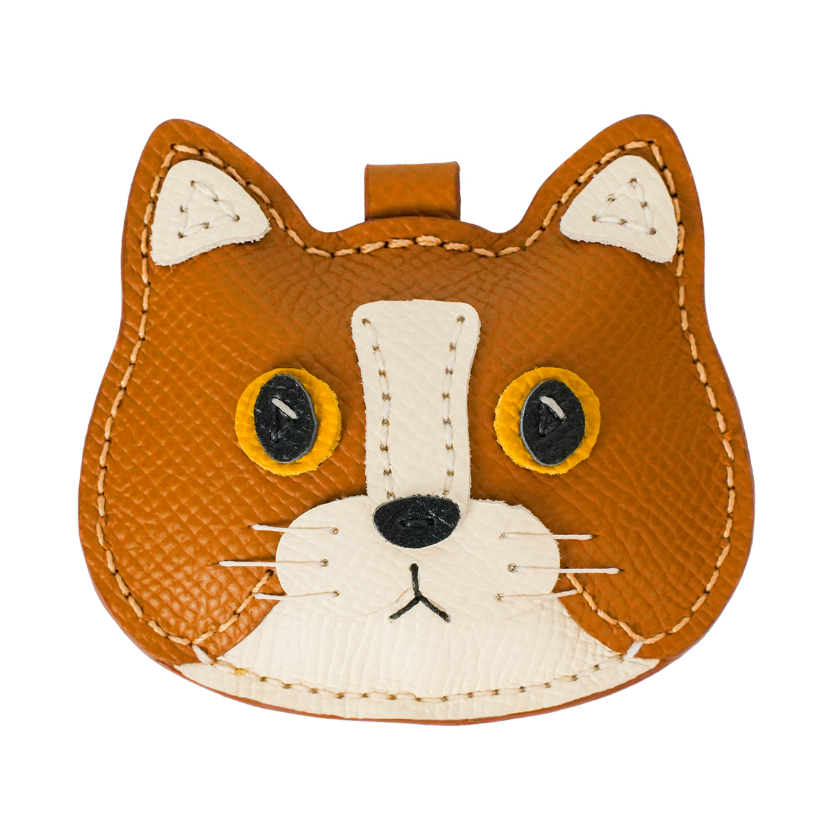 アメショ チョコレート 本革猫型チャーム DIYレザークラフト素材