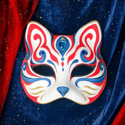 猫顔ペーパーマッシュマスク 動物仮面 DIYクラフトキット ハンドメイド素材