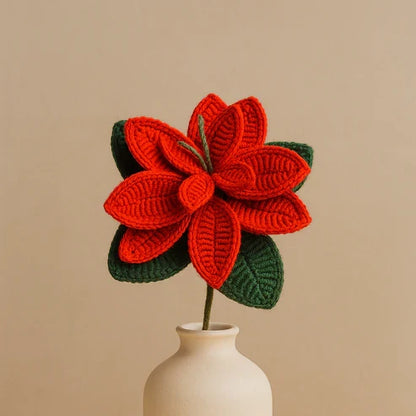 ポインセチア毛糸花DIYキット クリスマス編み物フラワー素材