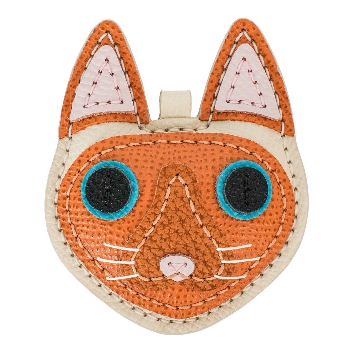 シャム猫 レッドポイント 本革猫チャーム レザーDIY素材