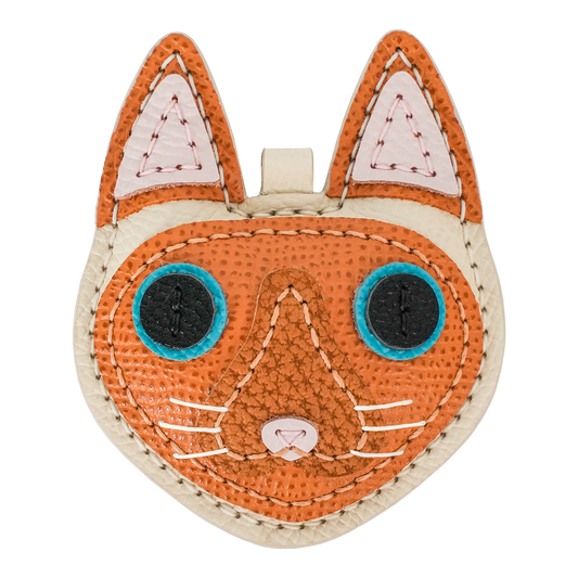 シャム猫 レッドポイント 本革猫チャーム レザーDIY素材