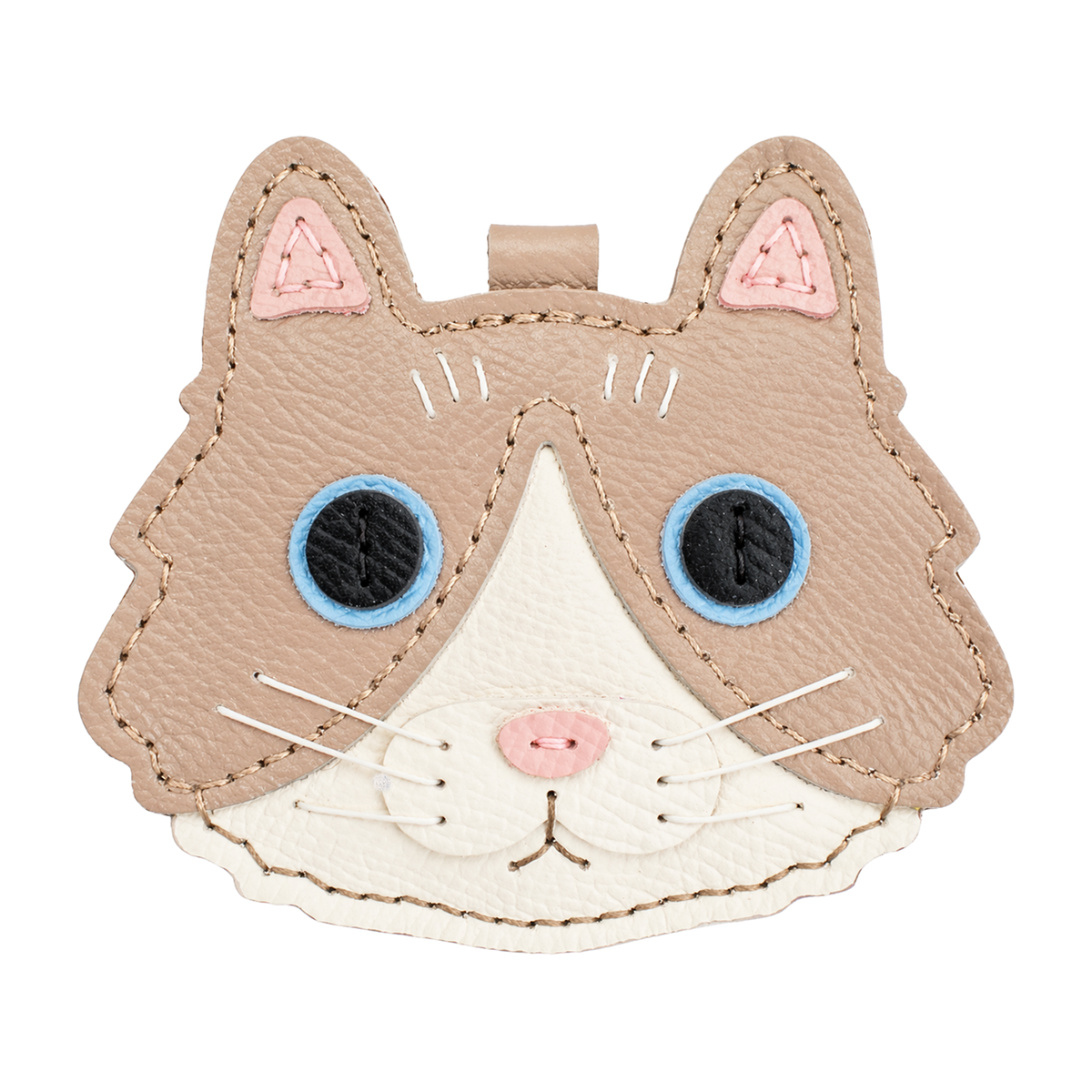 ラグドール（レッド）本革猫チャーム レザーDIYキット ハンドメイド革小物素材