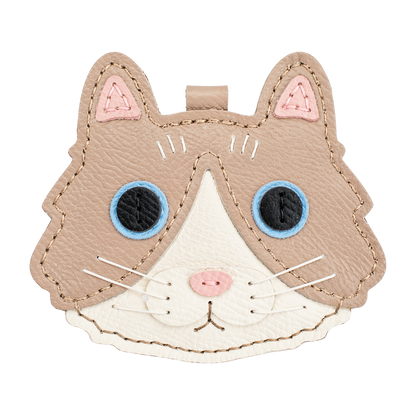 ラグドール（レッド）本革猫チャーム レザーDIYキット ハンドメイド革小物素材