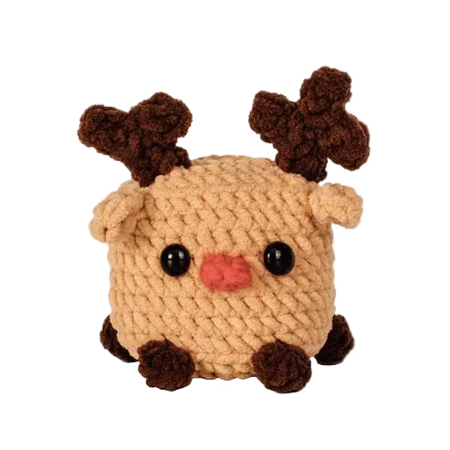 ミニトナカイあみぐるみキット 毛糸編み物DIY クリスマスハンドメイド素材