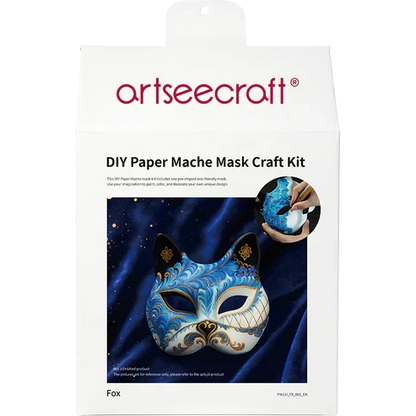 キツネペーパーマッシュマスク 動物仮面 DIYクラフトキット ハンドメイド素材