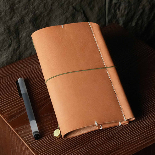 ペンホルダー付き本革手帳DIYキット ステッチレザー ハンドメイド素材