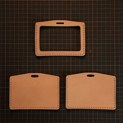 横型本革社員証カバーDIYキット IDカードホルダー ハンドメイド革小物
