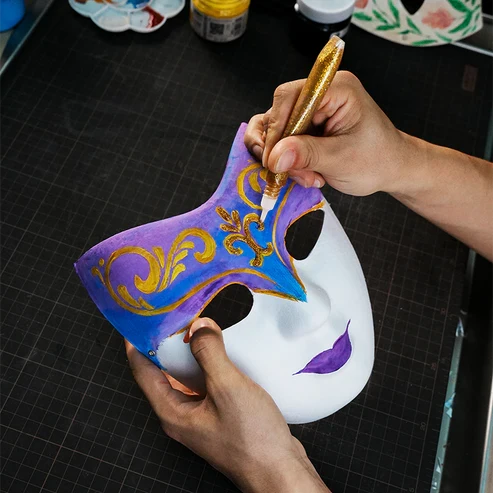 ドールフェイスペーパーマッシュマスク 人形仮面 DIYクラフトキット アート素材