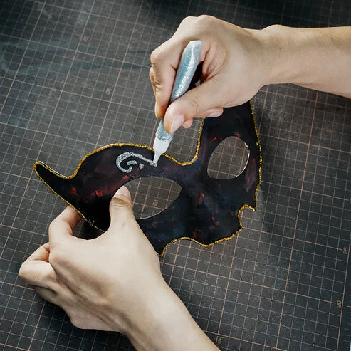 コウモリペーパーマッシュアイマスク ハロウィン仮面 DIYクラフトキット