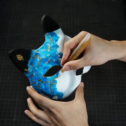 キツネペーパーマッシュマスク 動物仮面 DIYクラフトキット ハンドメイド素材