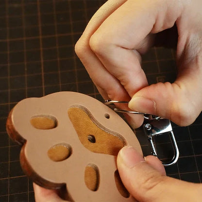 足あと型本革マナーポーチDIYキット 犬用ハンドメイド革小物