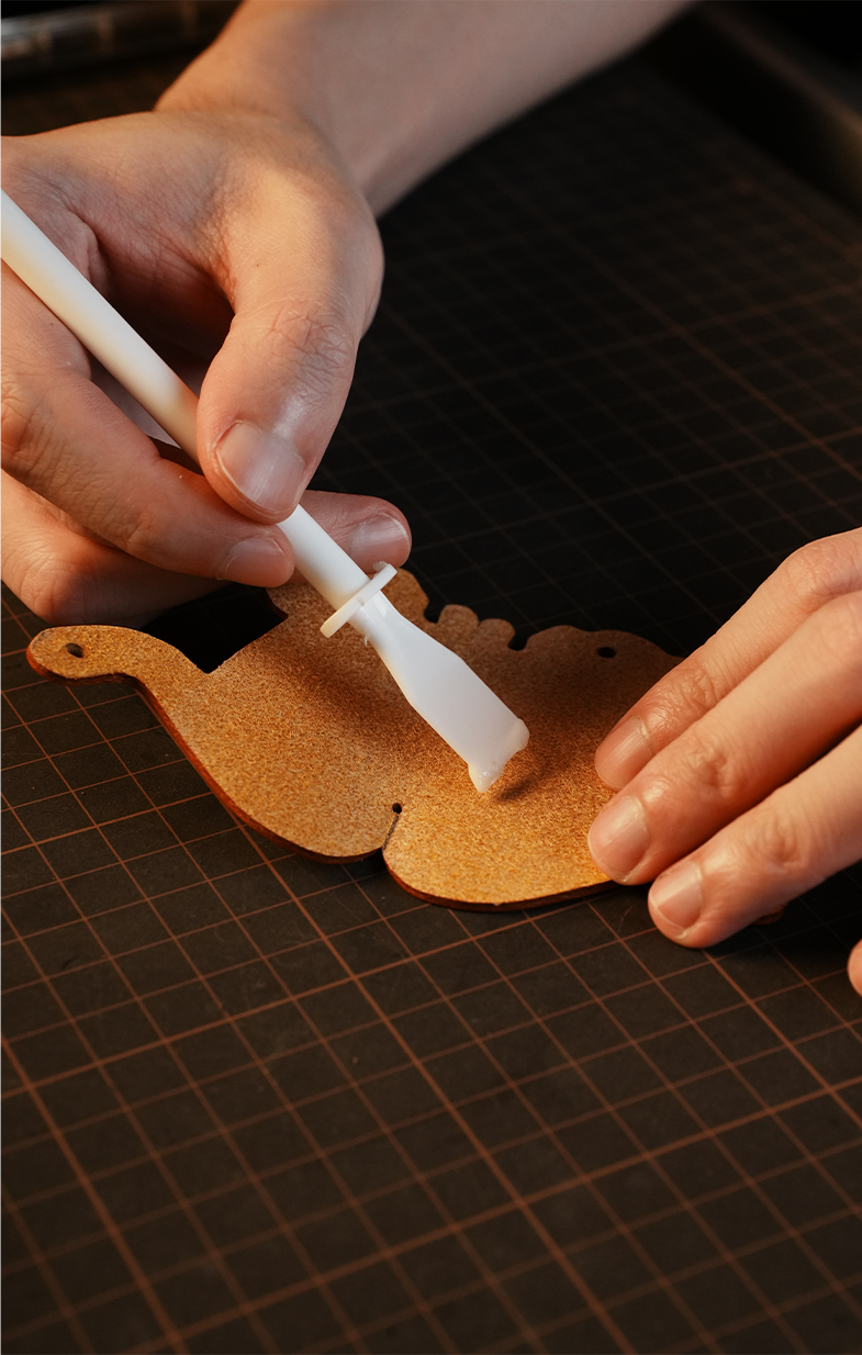 猫型本革飾りチャームDIYキット レザーインテリア ハンドメイド素材