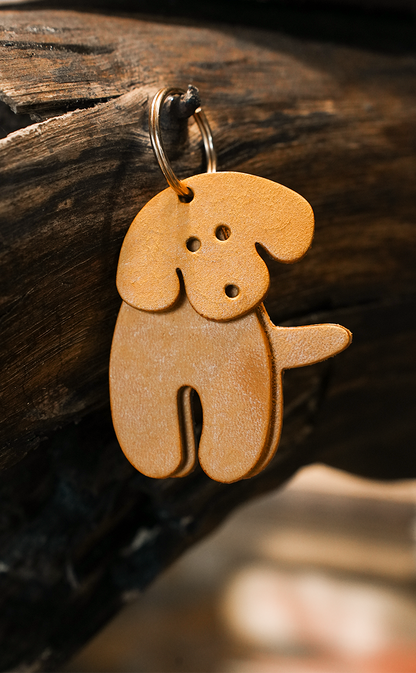 子犬レザーチャームDIYキット 本革バッグアクセサリー ハンドメイド素材