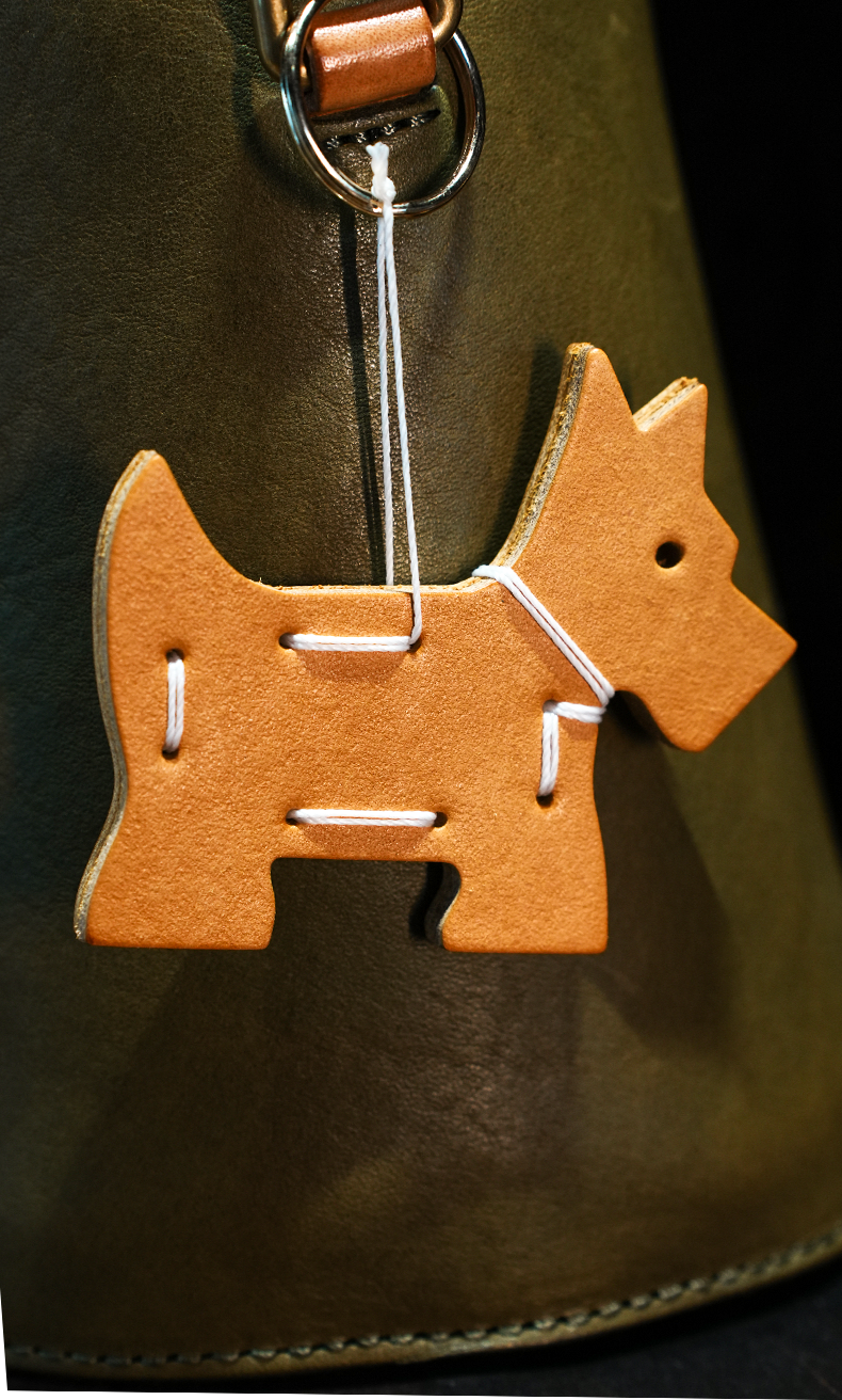 犬モチーフ本革チャームDIYキット バッグチャーム レザーアクセサリー素材