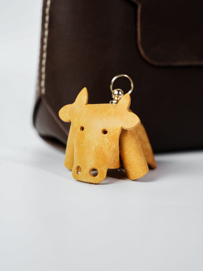 牛モチーフ本革チャームDIYキット レザー動物チャーム ハンドメイド素材