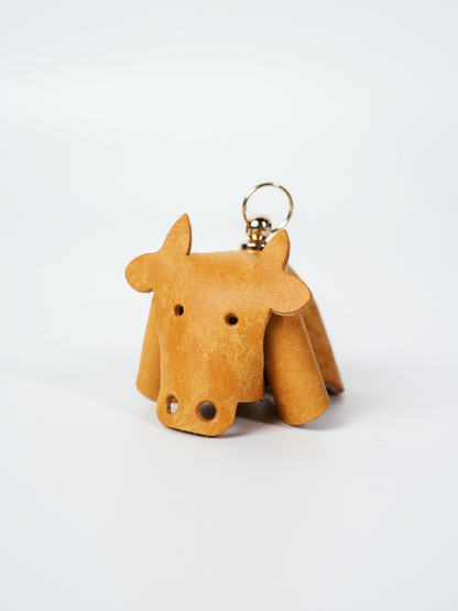 牛モチーフ本革チャームDIYキット レザー動物チャーム ハンドメイド素材