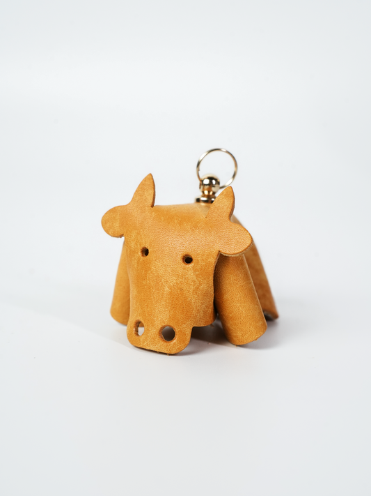 牛モチーフ本革チャームDIYキット レザー動物チャーム ハンドメイド素材