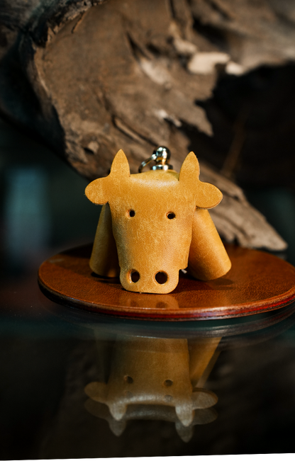 牛モチーフ本革チャームDIYキット レザー動物チャーム ハンドメイド素材