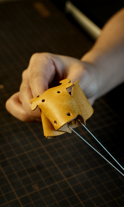 牛モチーフ本革チャームDIYキット レザー動物チャーム バッグアクセサリー素材