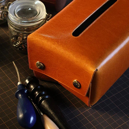 本革ティッシュボックスカバーDIYキット レザーインテリア ハンドメイド素材