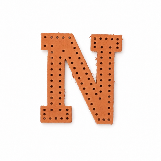 N 本革アルファベットパーツ ネームタグ素材