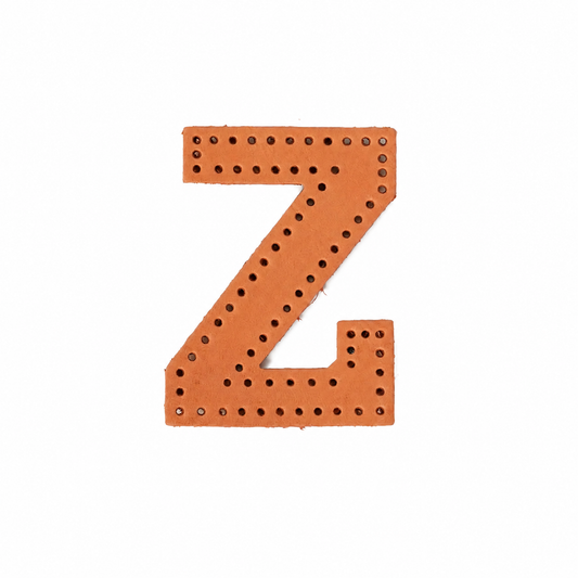 Z 本革レザー文字パーツ レザークラフト素材