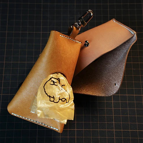 本革マナーポーチDIYキット 犬用散歩グッズ レザークラフトハンドメイド素材