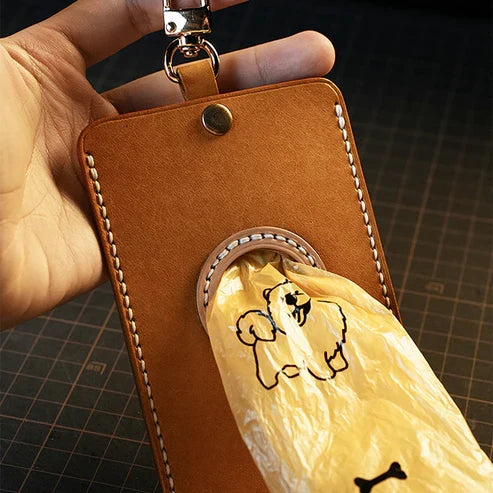 本革マナーポーチDIYキット ポケット型 犬用散歩グッズ レザークラフト素材